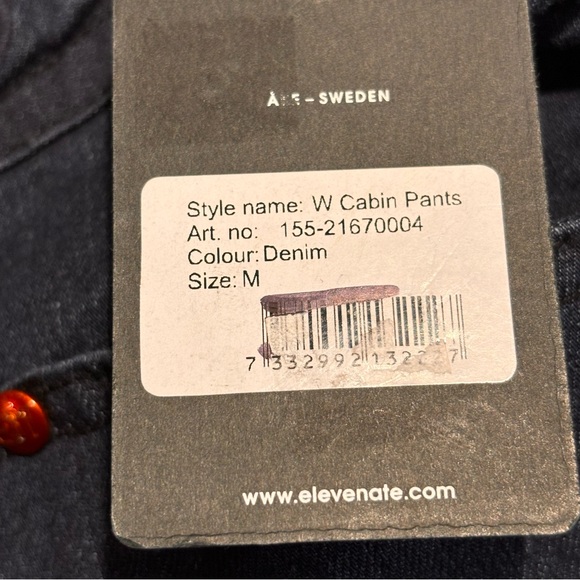 EN STATE OF ELEVENATE Sz M Cabin Pants Denim Sweden Pockets Comfort Pants NEW - Picture 11 of 13